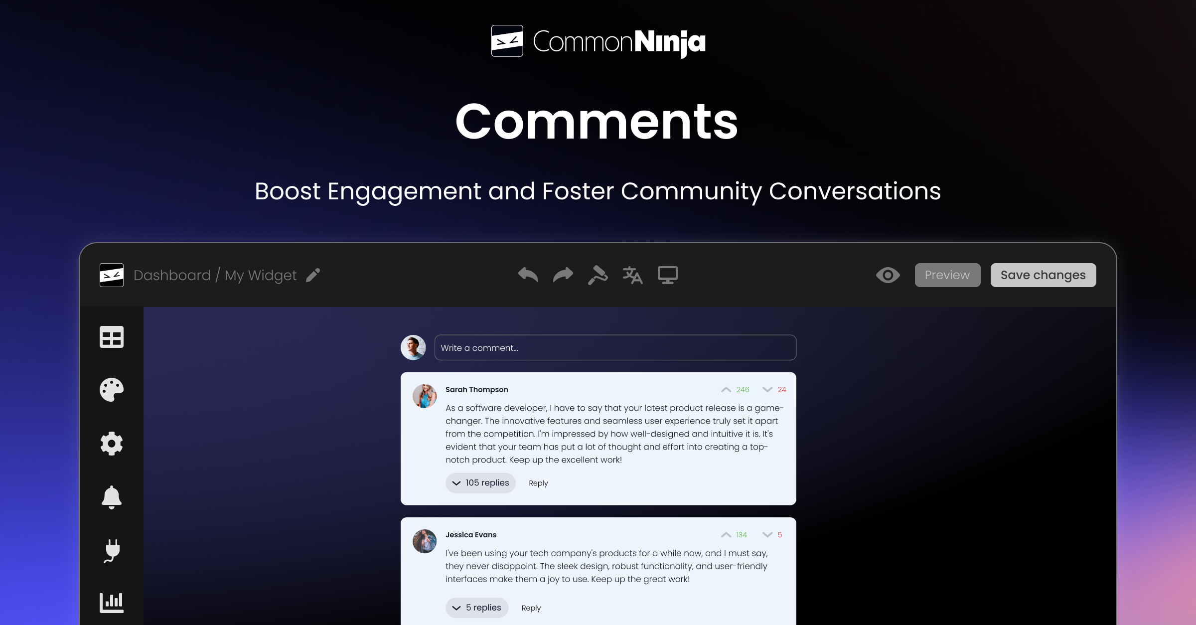 Comments widget - Free & Works on Any Website