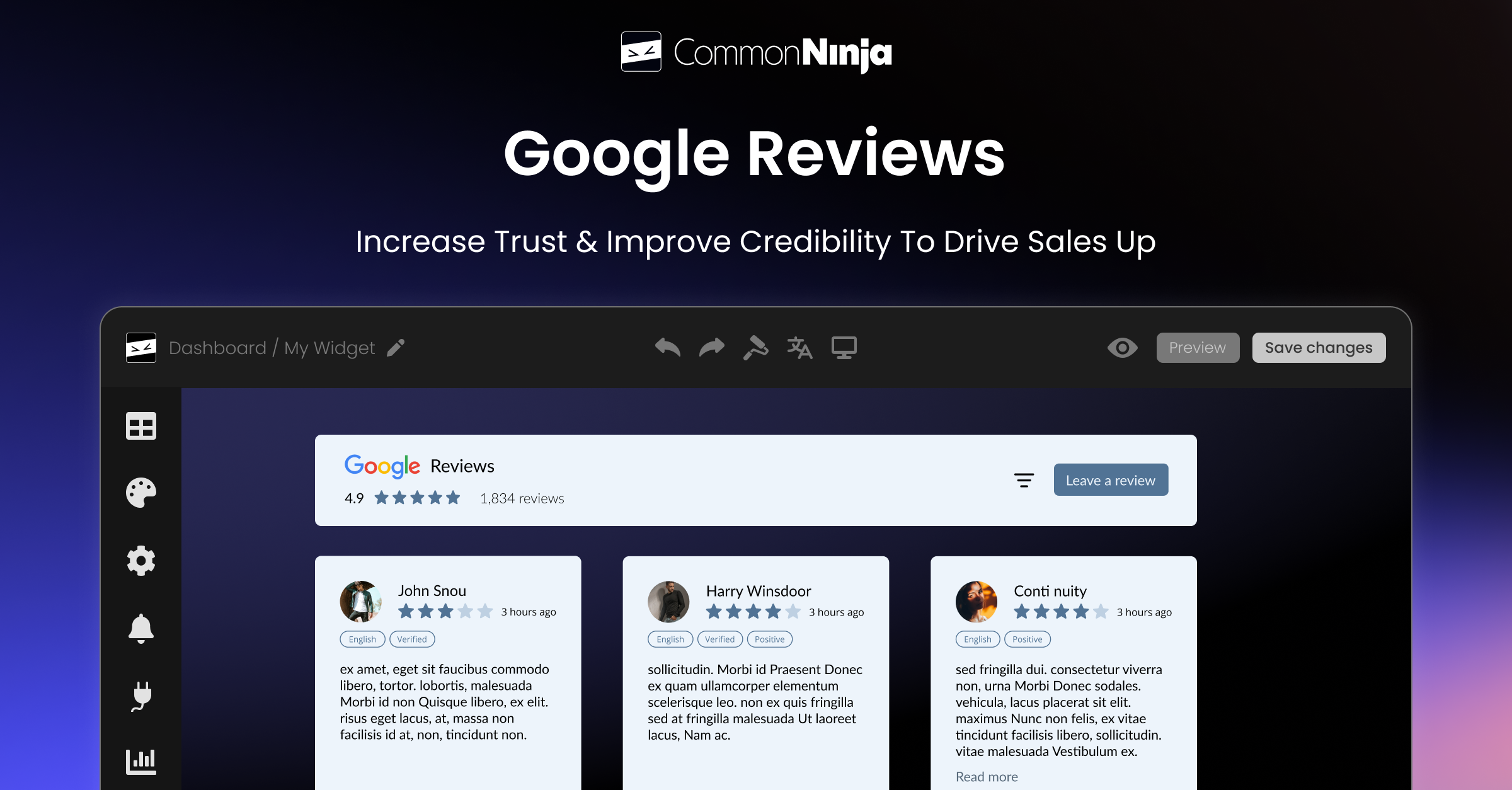 Google Reviews widget for Lovable - Free & Easy to Use