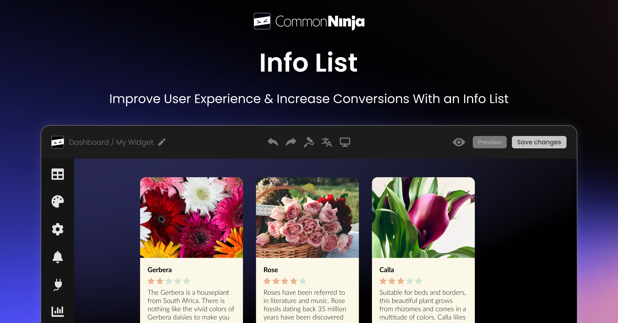 Info List plugin for WordPress