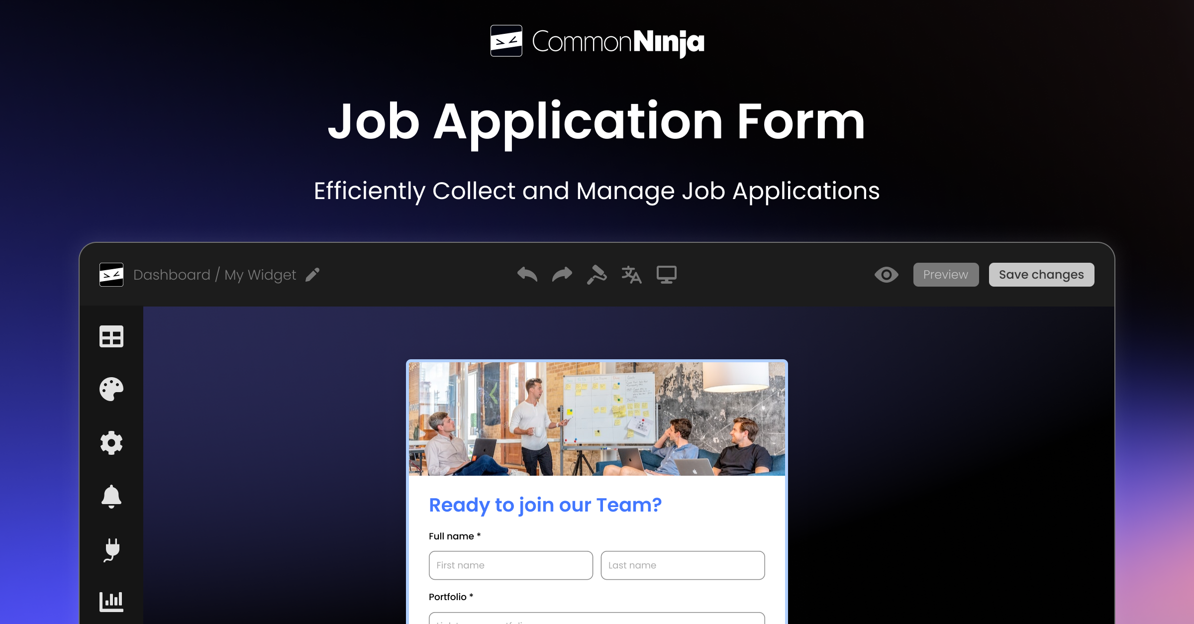 Free Job Application Form for Base44