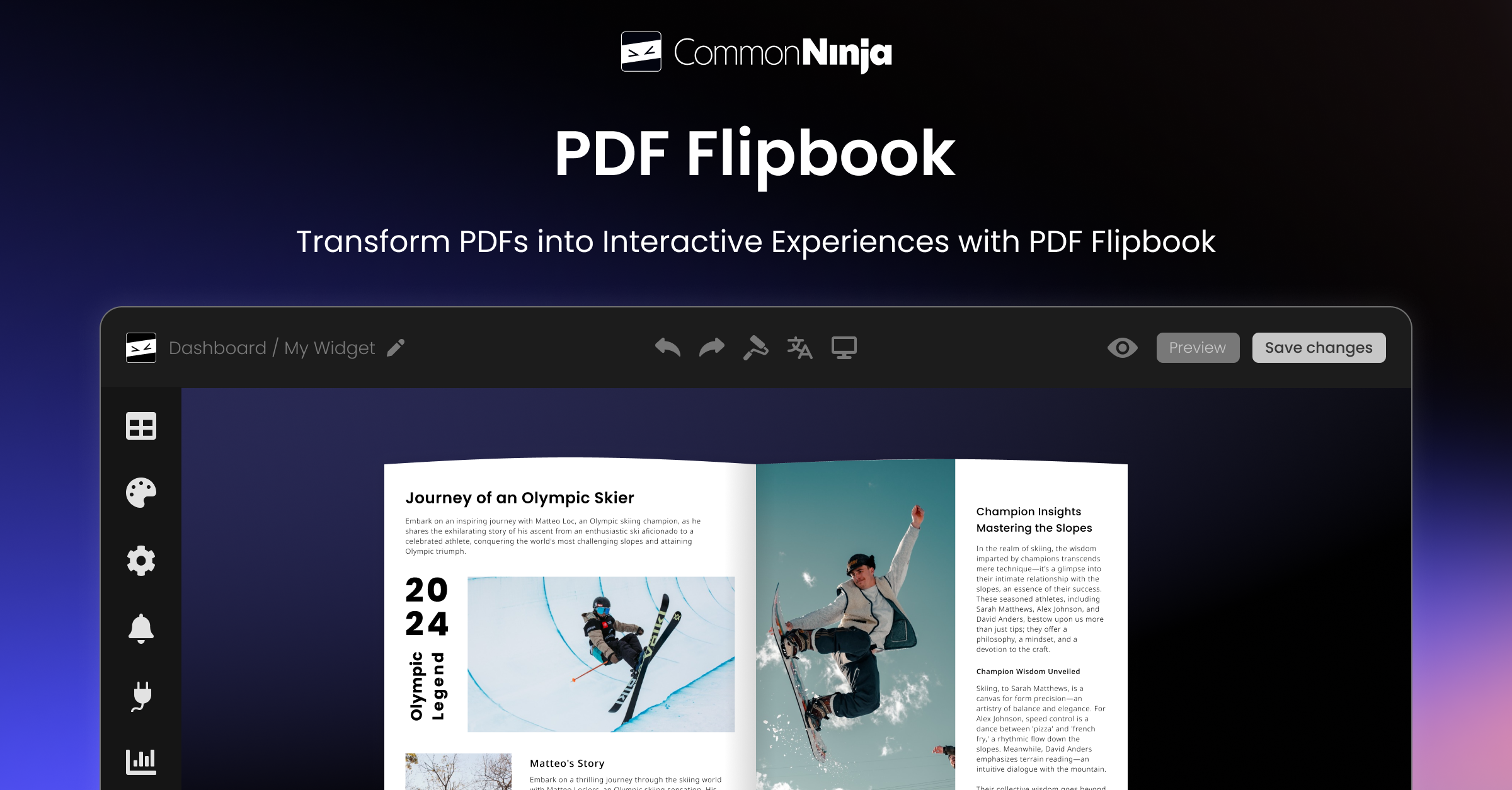 Free pdf flipbook widget