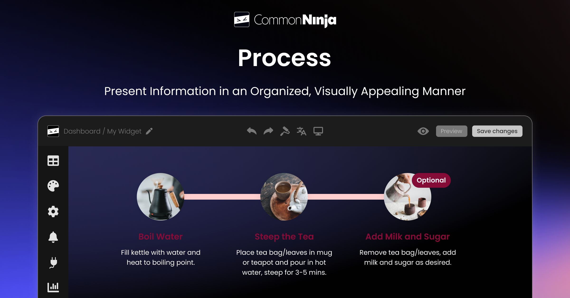 Process widget free works on any website