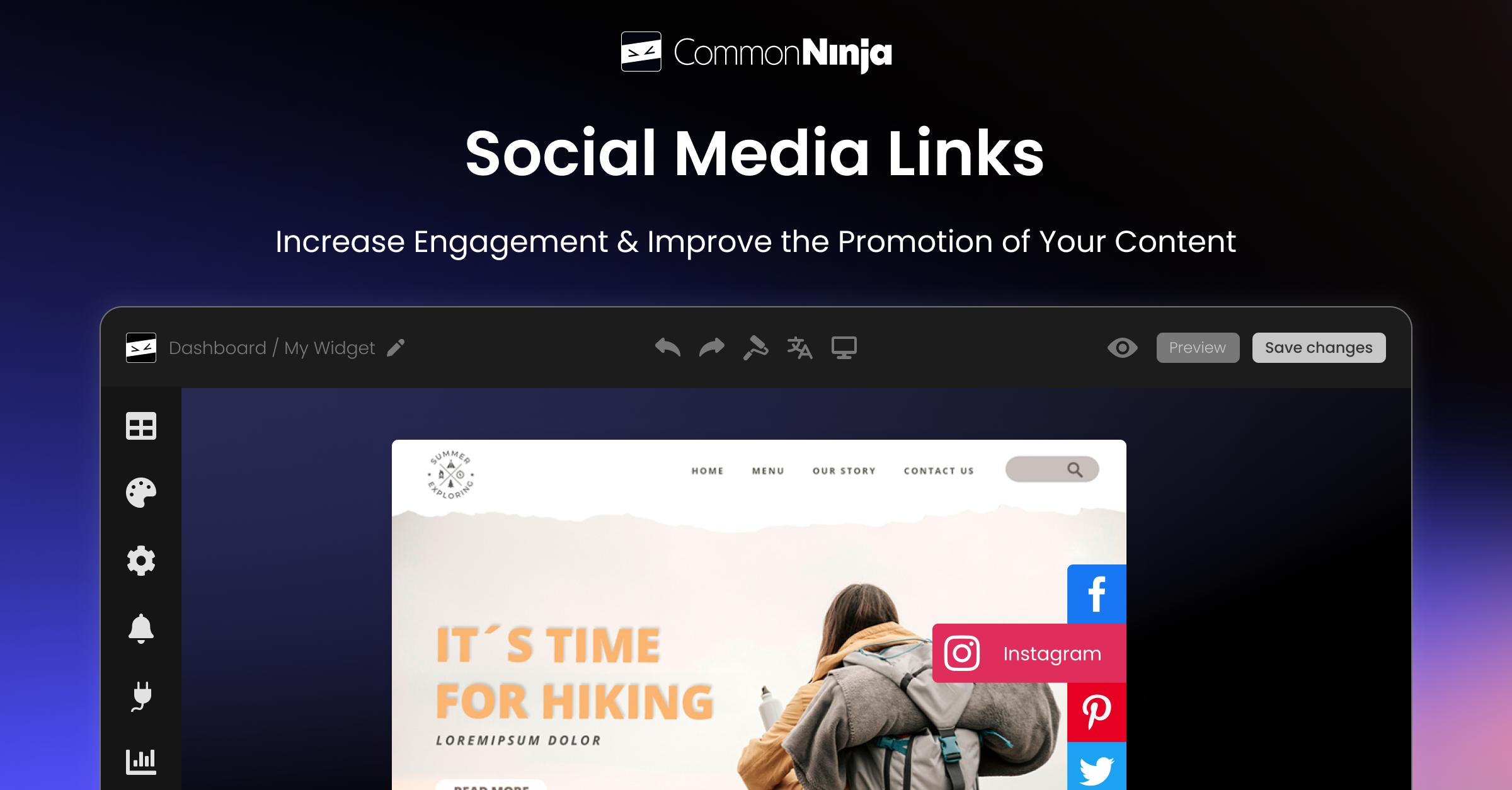 Social Media Links Examples for Lovable